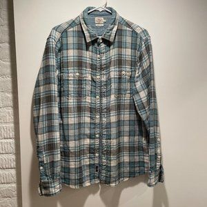 Faherty The Roadtrip Flannel Long Sleeve Blue Grey